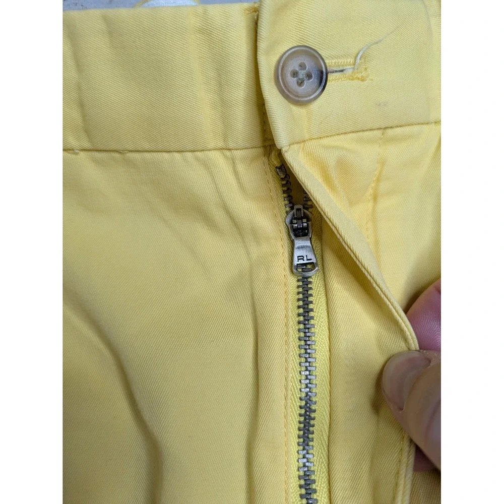 Vintage Polo Golf Ralph‎ Lauren Fairway Shorts Men 36 Yellow Chino Pleated Front